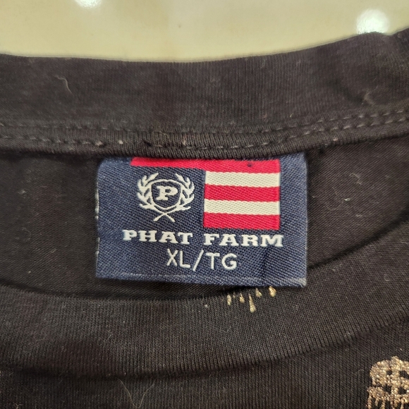 Phat Farm 3d Gold T-Shirt Mens XL Black Money Tee Y2K Relief Rare 90s Bling - Picture 5 of 10